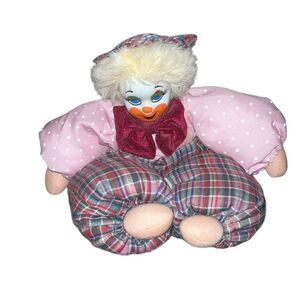 Artmark Chicago vintage porcelain head soft body clown 8 inches‎